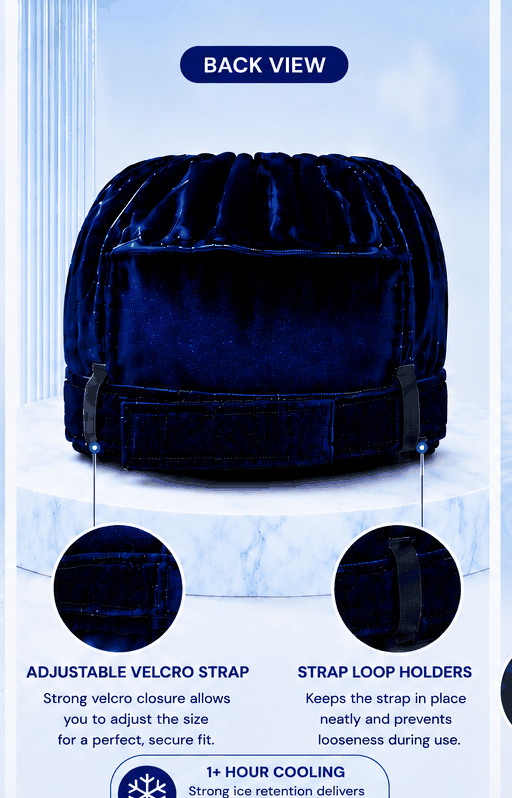 Back view showing the adjustable Velcro strap and strap loop holders