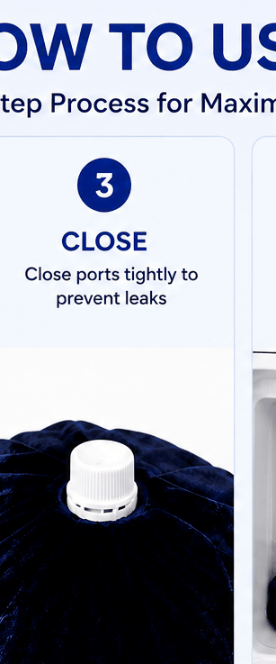 Step 3: Close — seal ports tightly to prevent leaks