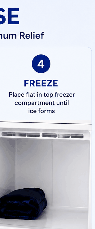 Step 4: Freeze — place flat in top freezer compartment
